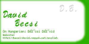 david becsi business card